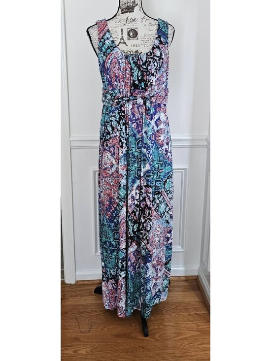 Soma Dresses & Skirts - Soma Teal Pink Purple Patchwork Maxi Dress